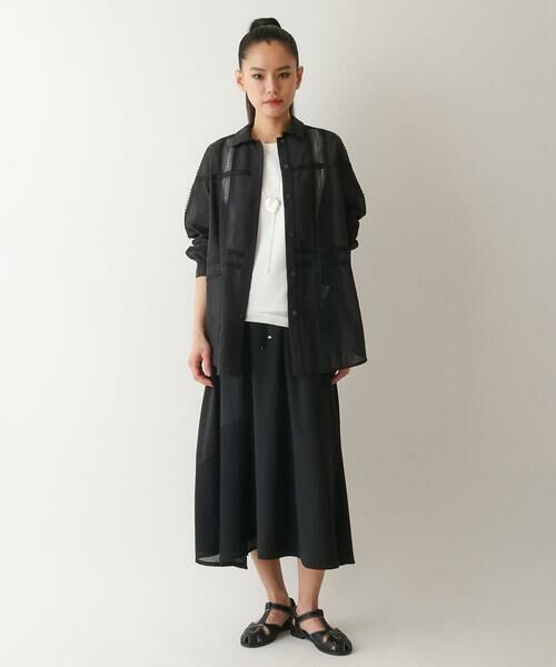 HIROKO BIS GRANDE / ヒロコビス グランデ ロング・マキシ丈スカート | 【大きいサイズ/UVカット/吸汗速乾】切り替えメッシュフレアスカート /洗濯機で洗える | 詳細12