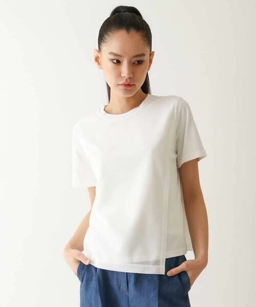 HIROKO BIS GRANDE / ヒロコビス グランデ カットソー | 【大きいサイズ/UVカット/遮熱性】レイヤードメッシュデザインカットソー /洗濯機で洗える | 詳細11