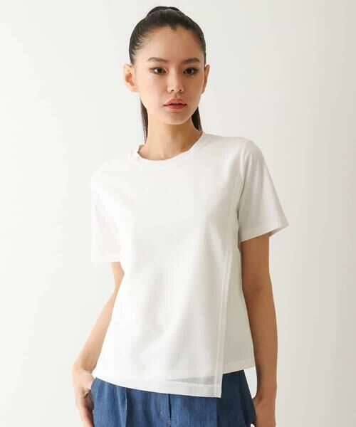 HIROKO BIS GRANDE / ヒロコビス グランデ カットソー | 【大きいサイズ/UVカット/遮熱性】レイヤードメッシュデザインカットソー /洗濯機で洗える | 詳細8