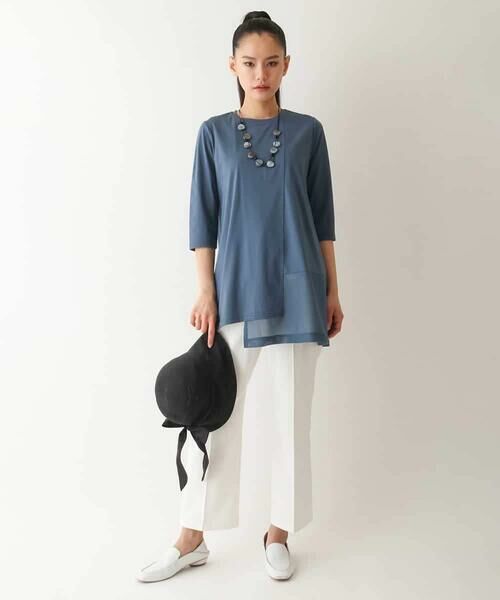 HIROKO BIS GRANDE / ヒロコビス グランデ チュニック | 【大きいサイズ/UVカット/遮熱性】メッシュ切り替えデザインチュニック /洗濯機で洗える | 詳細16