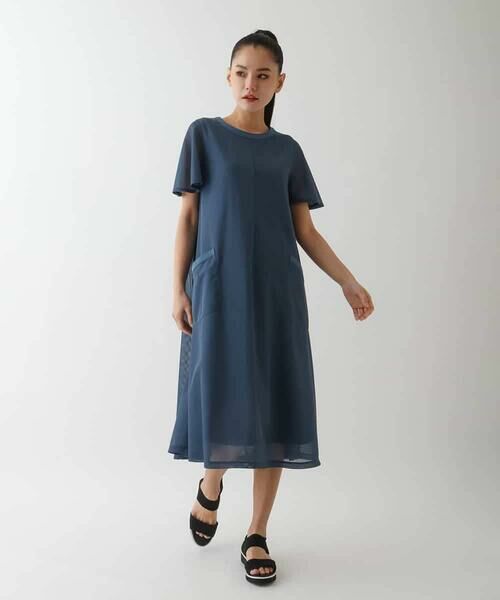 HIROKO BIS GRANDE / ヒロコビス グランデ ロング・マキシ丈ワンピース | 【大きいサイズ/UVカット/遮熱性】ラッセルメッシュAラインワンピース /洗濯機で洗える | 詳細13