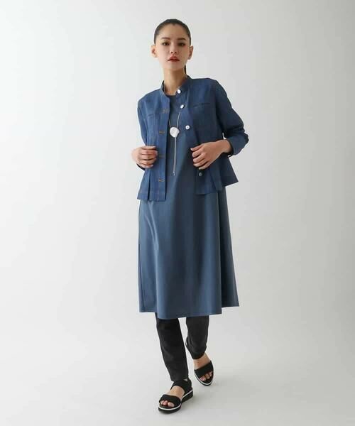 HIROKO BIS GRANDE / ヒロコビス グランデ ロング・マキシ丈ワンピース | 【大きいサイズ/UVカット/遮熱性】ラッセルメッシュAラインワンピース /洗濯機で洗える | 詳細14