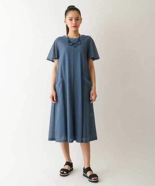 HIROKO BIS GRANDE / ヒロコビス グランデ ロング・マキシ丈ワンピース | 【大きいサイズ/UVカット/遮熱性】ラッセルメッシュAラインワンピース /洗濯機で洗える | 詳細25