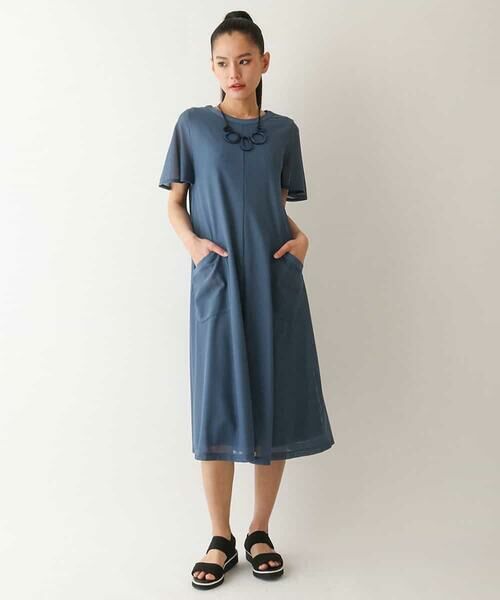 HIROKO BIS GRANDE / ヒロコビス グランデ ロング・マキシ丈ワンピース | 【大きいサイズ/UVカット/遮熱性】ラッセルメッシュAラインワンピース /洗濯機で洗える | 詳細26