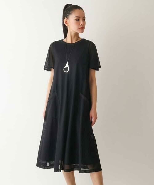 HIROKO BIS GRANDE / ヒロコビス グランデ ロング・マキシ丈ワンピース | 【大きいサイズ/UVカット/遮熱性】ラッセルメッシュAラインワンピース /洗濯機で洗える | 詳細29