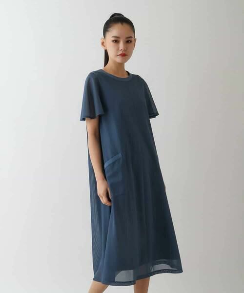 HIROKO BIS GRANDE / ヒロコビス グランデ ロング・マキシ丈ワンピース | 【大きいサイズ/UVカット/遮熱性】ラッセルメッシュAラインワンピース /洗濯機で洗える | 詳細8