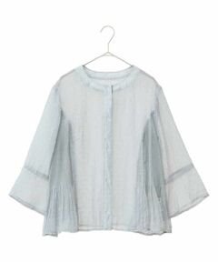 HIROKO BIS GRANDE / ヒロコビス グランデ カーディガン・ボレロ | 【大きいサイズ】ドットジャカードシアーブラウス