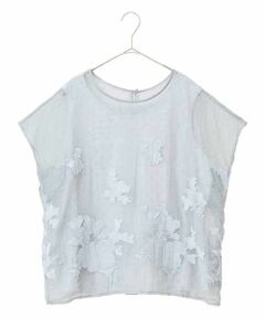 HIROKO BIS GRANDE / ヒロコビス グランデ シャツ・ブラウス | 【大きいサイズ】ドットフラワージャカードブラウス