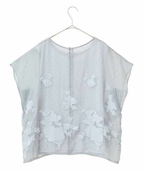 HIROKO BIS GRANDE / ヒロコビス グランデ シャツ・ブラウス | 【大きいサイズ】ドットフラワージャカードブラウス | 詳細1