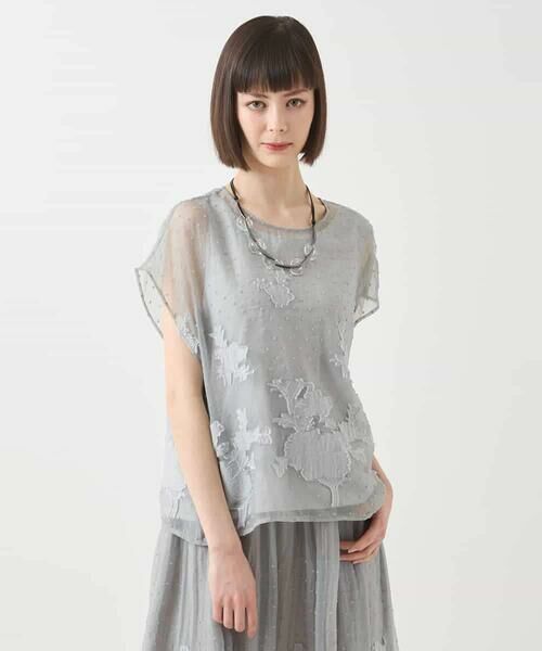 HIROKO BIS GRANDE / ヒロコビス グランデ シャツ・ブラウス | 【大きいサイズ】ドットフラワージャカードブラウス | 詳細10