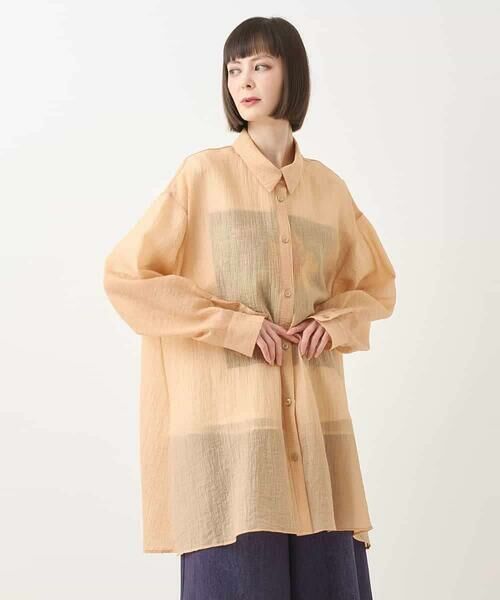 HIROKO BIS GRANDE / ヒロコビス グランデ シャツ・ブラウス | 【大きいサイズ】シュリンクシアーロングシャツ /洗える | 詳細11