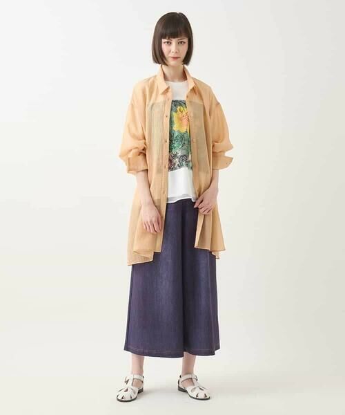 HIROKO BIS GRANDE / ヒロコビス グランデ シャツ・ブラウス | 【大きいサイズ】シュリンクシアーロングシャツ /洗える | 詳細12