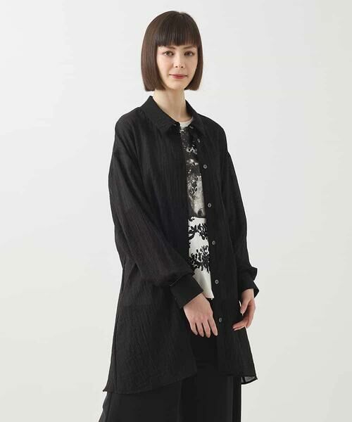 HIROKO BIS GRANDE / ヒロコビス グランデ シャツ・ブラウス | 【大きいサイズ】シュリンクシアーロングシャツ /洗える | 詳細6