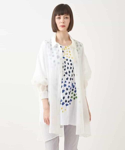 HIROKO BIS GRANDE / ヒロコビス グランデ シャツ・ブラウス | 【大きいサイズ】シュリンクシアーロングシャツ /洗える | 詳細7