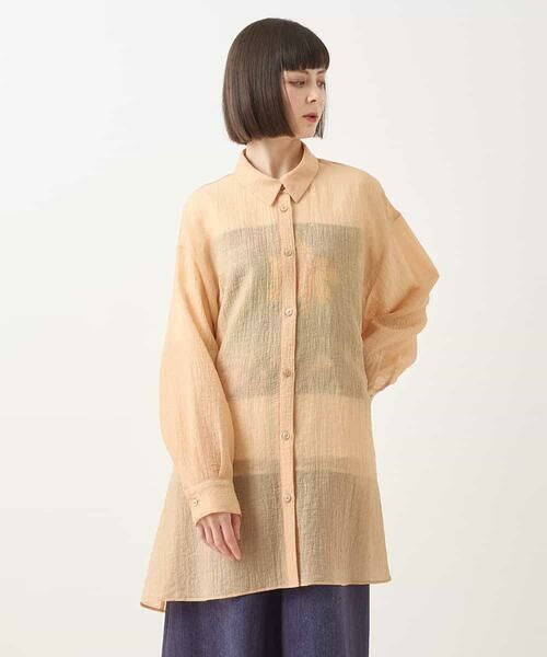 HIROKO BIS GRANDE / ヒロコビス グランデ シャツ・ブラウス | 【大きいサイズ】シュリンクシアーロングシャツ /洗える | 詳細8