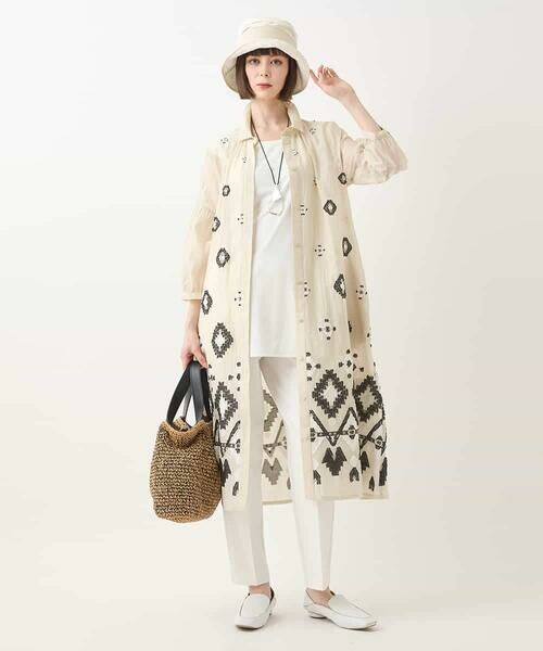 HIROKO BIS GRANDE / ヒロコビス グランデ ロング・マキシ丈ワンピース | 【大きいサイズ】エスニックモチーフドレス /洗える | 詳細19