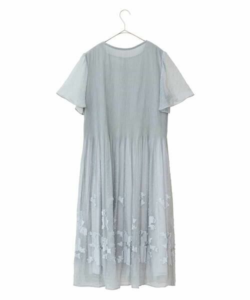 HIROKO BIS GRANDE / ヒロコビス グランデ ロング・マキシ丈ワンピース | 【大きいサイズ】ドットフラワーシャーリング切り替えワンピース | 詳細1