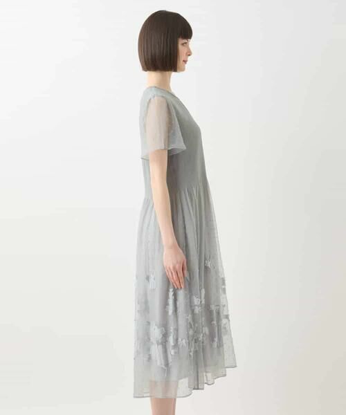 HIROKO BIS GRANDE / ヒロコビス グランデ ロング・マキシ丈ワンピース | 【大きいサイズ】ドットフラワーシャーリング切り替えワンピース | 詳細10