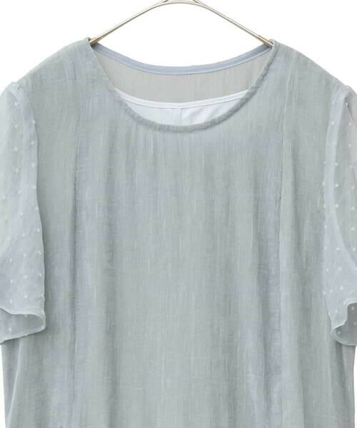 HIROKO BIS GRANDE / ヒロコビス グランデ ロング・マキシ丈ワンピース | 【大きいサイズ】ドットフラワーシャーリング切り替えワンピース | 詳細2