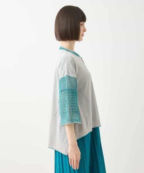 HIROKO BIS GRANDE / ヒロコビス グランデ カーディガン・ボレロ | 【大きいサイズ】ペーパーヤーンジップニットカーディガン /洗える | 詳細3