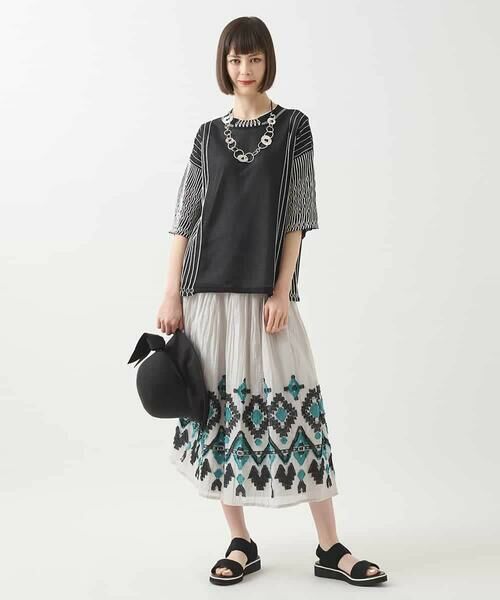 HIROKO BIS GRANDE / ヒロコビス グランデ ニット・セーター | 【大きいサイズ】ペーパーヤーンデザインニットプルオーバー /洗える | 詳細13