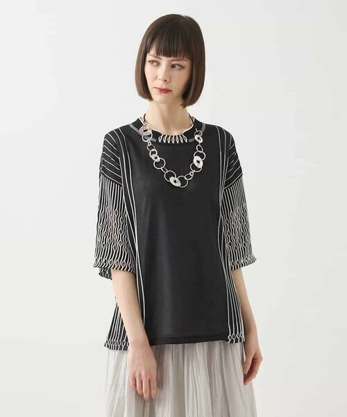 HIROKO BIS GRANDE / ヒロコビス グランデ ニット・セーター | 【大きいサイズ】ペーパーヤーンデザインニットプルオーバー /洗える | 詳細14