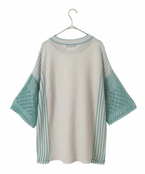 HIROKO BIS GRANDE / ヒロコビス グランデ ニット・セーター | 【大きいサイズ】ペーパーヤーンデザインニットプルオーバー /洗える | 詳細4