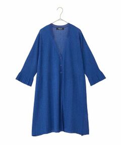 HIROKO BIS GRANDE / ヒロコビス グランデ カーディガン・ボレロ | 【大きいサイズ】メタリックヤーンリブニットカーディガン