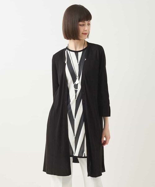 HIROKO BIS GRANDE / ヒロコビス グランデ カーディガン・ボレロ | 【大きいサイズ】メタリックヤーンリブニットカーディガン | 詳細16