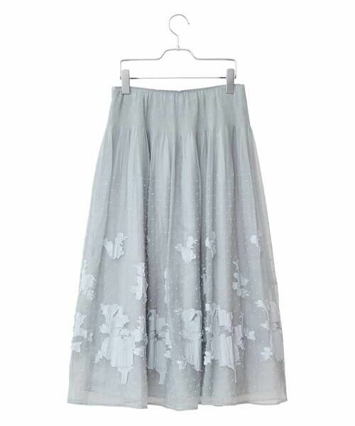 HIROKO BIS GRANDE / ヒロコビス グランデ ロング・マキシ丈スカート | 【大きいサイズ】ドットフラワーシャーリングスカート | 詳細1