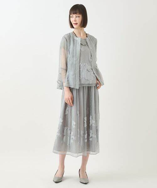 HIROKO BIS GRANDE / ヒロコビス グランデ ロング・マキシ丈スカート | 【大きいサイズ】ドットフラワーシャーリングスカート | 詳細13