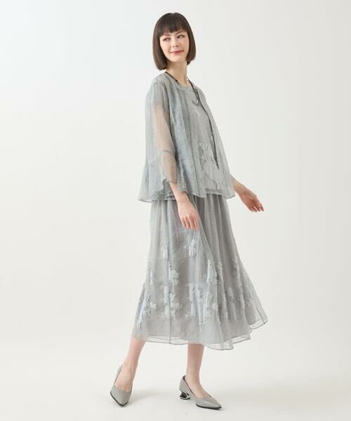 HIROKO BIS GRANDE / ヒロコビス グランデ ロング・マキシ丈スカート | 【大きいサイズ】ドットフラワーシャーリングスカート | 詳細14