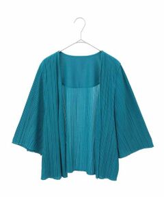 HIROKO BIS GRANDE / ヒロコビス グランデ カーディガン・ボレロ | 【大きいサイズ/接触冷感】ランダムプリーツショートカーディガン /洗える