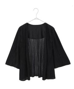 HIROKO BIS GRANDE / ヒロコビス グランデ カーディガン・ボレロ | 【大きいサイズ/接触冷感】ランダムプリーツショートカーディガン /洗える