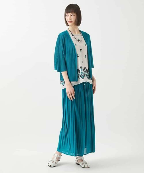 HIROKO BIS GRANDE / ヒロコビス グランデ カーディガン・ボレロ | 【大きいサイズ/接触冷感】ランダムプリーツショートカーディガン /洗える | 詳細11