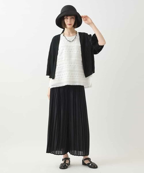 HIROKO BIS GRANDE / ヒロコビス グランデ カーディガン・ボレロ | 【大きいサイズ/接触冷感】ランダムプリーツショートカーディガン /洗える | 詳細13