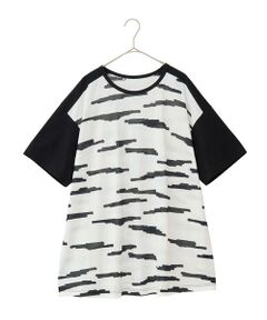 HIROKO BIS GRANDE / ヒロコビス グランデ チュニック | 【大きいサイズ】モノトーンジャカードデザインチュニックカットソー /洗える