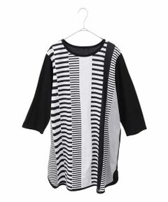 HIROKO BIS GRANDE / ヒロコビス グランデ チュニック | 【大きいサイズ】モノトーンジャカードチュニックプルオーバー /洗える