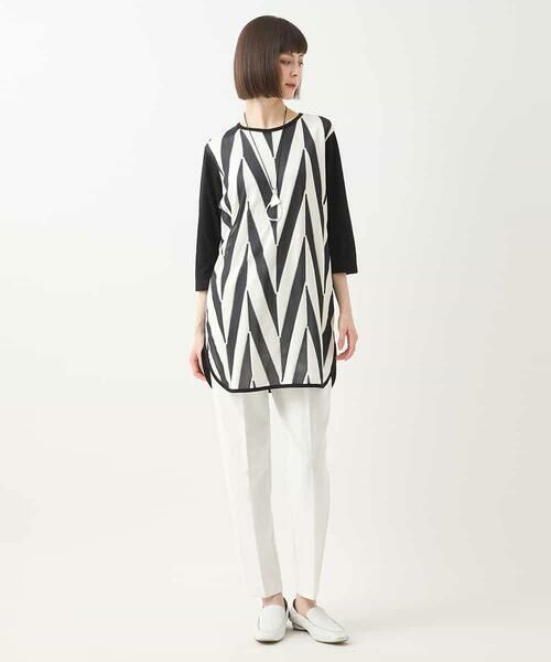 HIROKO BIS GRANDE / ヒロコビス グランデ チュニック | 【大きいサイズ】モノトーンジャカードチュニックプルオーバー /洗える | 詳細12