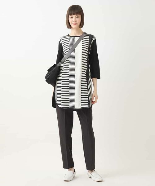 HIROKO BIS GRANDE / ヒロコビス グランデ チュニック | 【大きいサイズ】モノトーンジャカードチュニックプルオーバー /洗える | 詳細16