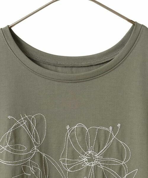 HIROKO BIS GRANDE / ヒロコビス グランデ カットソー | 【大きいサイズ】ステッチ刺繍デザインTシャツ /洗える | 詳細3