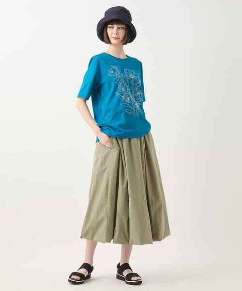 HIROKO BIS GRANDE / ヒロコビス グランデ カットソー | 【大きいサイズ】ステッチ刺繍デザインTシャツ /洗える | 詳細13