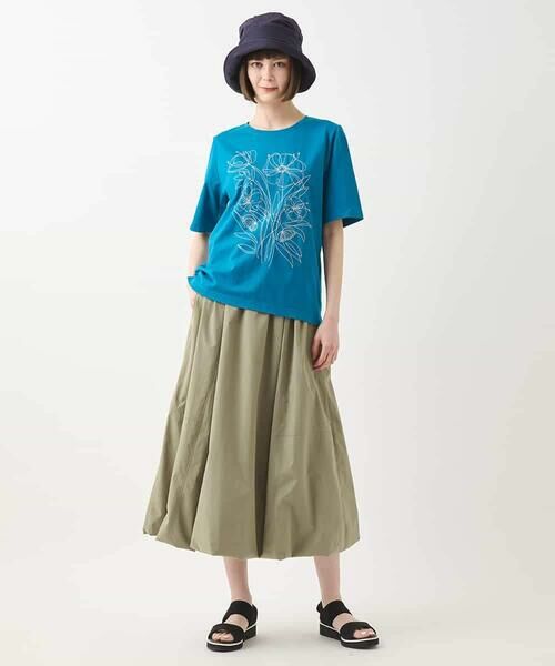 HIROKO BIS GRANDE / ヒロコビス グランデ カットソー | 【大きいサイズ】ステッチ刺繍デザインTシャツ /洗える | 詳細14