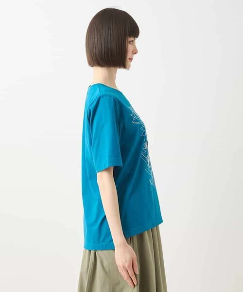 HIROKO BIS GRANDE / ヒロコビス グランデ カットソー | 【大きいサイズ】ステッチ刺繍デザインTシャツ /洗える | 詳細9