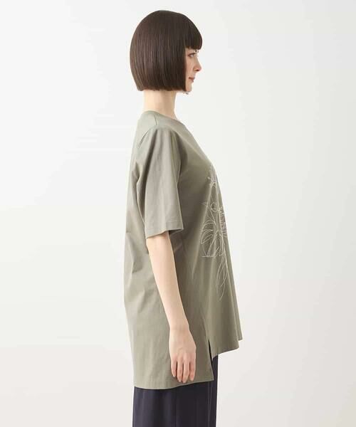 HIROKO BIS GRANDE / ヒロコビス グランデ チュニック | 【大きいサイズ】ステッチ刺繍デザインチュニックTシャツ /洗える | 詳細2
