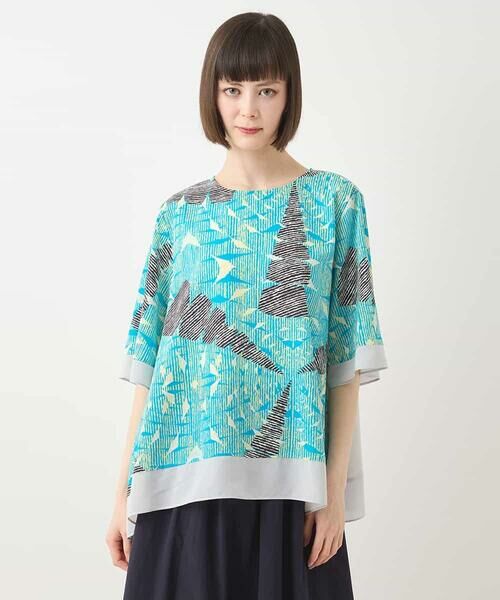 HIROKO BIS GRANDE / ヒロコビス グランデ カットソー | 【大きいサイズ】デジタルパターンデザインプルオーバー /洗濯機で洗える | 詳細8