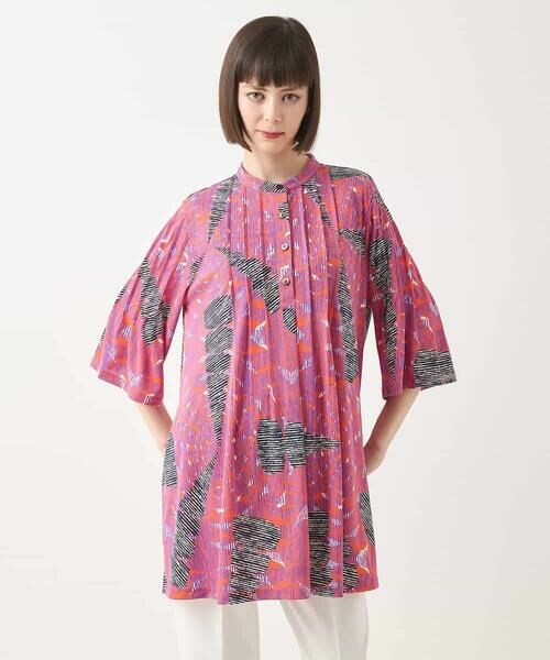 HIROKO BIS GRANDE / ヒロコビス グランデ チュニック | 【大きいサイズ】デジタルパターンチュニックブラウス /洗える | 詳細6