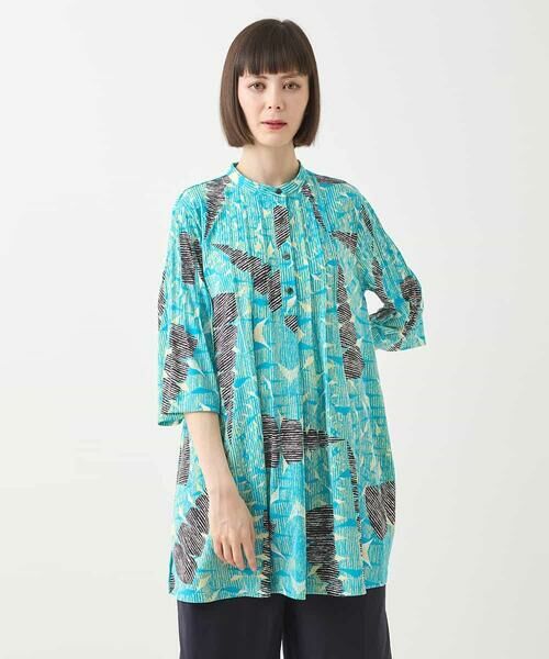 HIROKO BIS GRANDE / ヒロコビス グランデ チュニック | 【大きいサイズ】デジタルパターンチュニックブラウス /洗える | 詳細10
