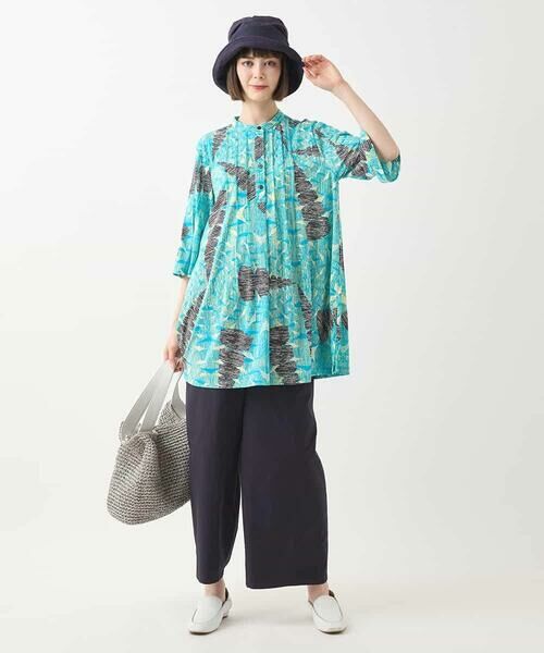 HIROKO BIS GRANDE / ヒロコビス グランデ チュニック | 【大きいサイズ】デジタルパターンチュニックブラウス /洗える | 詳細12