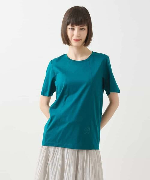 HIROKO BIS GRANDE / ヒロコビス グランデ カットソー | 【大きいサイズ】カーブ切り替えコットンカットソー /洗える | 詳細1